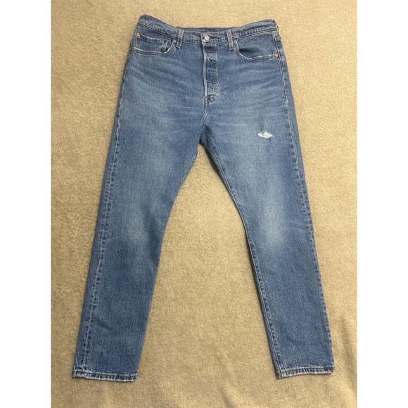 Levis 501s Skinny Womens 33x30 Vintage 80s Big E High Rise Button Fly Distressed - Picture 1 of 15